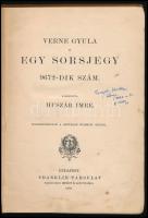 Verne Gyula: Egy sorsjegy, 9672-dik szám. Első kiadás! Bp., 1889, Franklin. [4] 194 p Kiadói festett...