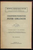 Rhé Gyula: Veszprémvármegyei avar emlékek. Veszprém, 1924. 78p. VI. t. Egyházmegyei könyvnyomda. Korabeli félvászon kötésben, ritka