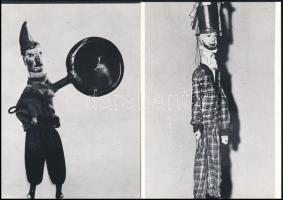 Magyar bábművészet, 16 db fekete-fehér képtáblát tartalmazó mappa, kísérőfüzettel (teljes), 20x14 cm