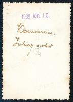 1939 Komárom (Komárno), Jókai Mór szobra (Berecz Gyula alkotása, melyet 1937 novemberében adták át; ...