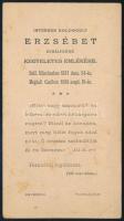1898 Erzsébet királyné halála alkalmából kiadott képes gyászkártya
