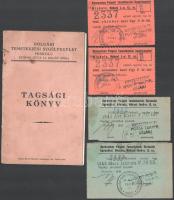 1932-1943 Miskolc, (Keresztény) Polgári Temetkezési Segélyegylet tagsági könyv + 4 db nyugta tagdíj befizetéséről