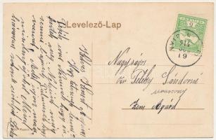 1914 Élesd, Alesd; Erzsébet szálloda, Nagy Lajos vendéglős, kiadja Wilhelm Wagner Fia / hotel (gyűrő...