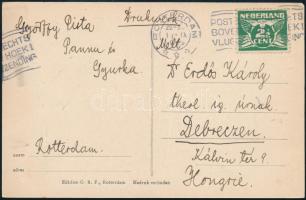 1929 Győrffy István néprajzkutató és felesége Anna által aláírt képeslap