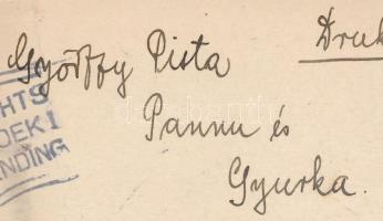 1929 Győrffy István néprajzkutató és felesége Anna által aláírt képeslap