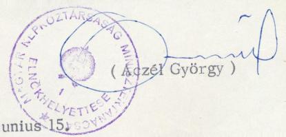 1975 Bp., Aczél György politikus, miniszterelnök-helyettes által aláírt levél és borítékja
