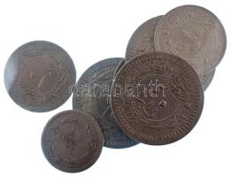 Oszmán Birodalom 1327(1909-1916) 5p Ni + 10p Ni + 20p Ni + 40p Cu-Ni (2xklf,3db) "V. Mehmed" T:XF, patina Ottoman Empire 1327(1909-1916) 5 Para Ni + 10 Para Ni + 20 Para Ni + 40 Para Cu-Ni (2xdiff,3pcs) "Mehmed V" C:XF, patina