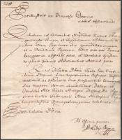 1791 Báró Orczy László főispán, kamarai másodelnök által aláírt levél