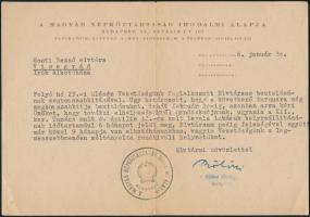 1956 Bp., Bölöni György Kossuth-díjas író által aláírt levél