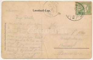 1910 Borszék, Borsec; Székház, Közrezi úti részlet. Soós kiadása / spa, office, hotel, riverside. Ar...