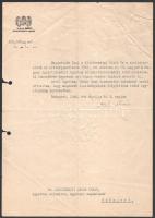 1946 Bp., Dobi István leendő miniszterelnök, államfő által aláírt hivatalos okirat