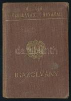 1942 Bp., M. Kir. Közellátási Hivatal fényképes igazolványa tisztviselő részére