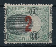 Temesvár 1919 Portó 60f/2f elcsúszott felülnyomással / Mi P5a with shifted overprint Signed: Bodor