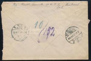 1918 Expressz ajánlott katonai posta levél osztrák 85 Heller díjkiegészítéssel "JENBACH" -...