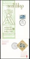 1981 Alkotó Ifjúság Kiállítás levelezőlap és emléklap, az utóbbin téves 1891-es évszám az alkalmi bé...
