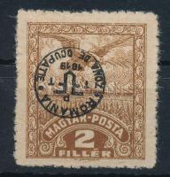 Debrecen II. 1920 2f fordított felülnyomással / Mi 76x with inverted overprint Signed: Bodor