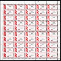 A galambposta járathoz készült speciális Pigeongram ajánlási ragjegy teljes ívben