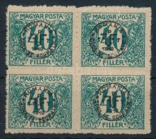 Debrecen II. 1920 Portó 40f négyestömb / Mi P21 block of 4
Signed: Bodor