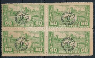 Debrecen II. 1920 60f négyestömb / Mi 90x block of 4 Signed: Bodor