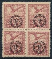 Debrecen II. 1920 3f négyestömb / Mi 77x block of 4 Signed: Bodor
