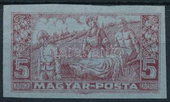 Debrecen II. 1920 5K kiadatlan próbanyomat lila papíron / proof, unissued Signed: Bodor