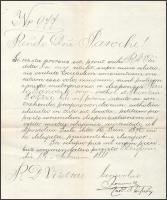 1881 Simor János bíboros, esztergomi érsek által aláírt hivatalos irat