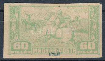 Debrecen II. 1920 60f vágott próbanyomat / proof Signed: Bodor