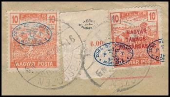 1919 Debrecen helyi cenzúrázott levél Tanácsköztársaság bélyeggel bérmentesítve, csak 2 db ilyen lev...