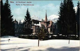 Újtátrafüred, Neu-Schmecks, Novy Smokovec (Magas-Tátra, Vysoké Tatry); villa télen. Cattarino S. utóda Földes Samu kiadása 240. sz. / villa in winter