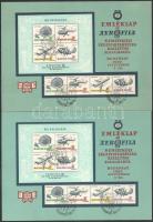 1967 3-3 db Aerofila I. és II. emléklap sorszámozott, elsőnapi alkalmi bélyegzéssel