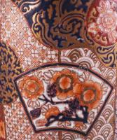 cca 1880-1920 Imari japán porcelán asztali lámpa, európai exportra készített fedeles edényből átalak...