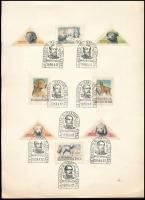 1956 Magyarországi kutyafajták (I.) sor emléklapon "A Kossuth Gimnázium 150 éves, Nyíregyháza" alkalmi bélyegzéssel