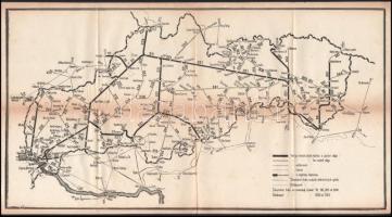 1939 Szlovák menetrend vasúti, autóipari, gőzhajózási és légi közlekedéshez, térképmelléklettel, 243...