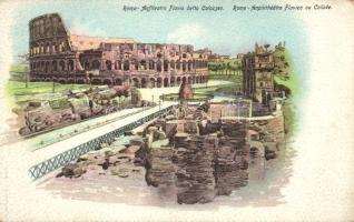 Rome Flavio Amphitheatre and the Colosseum litho