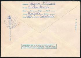 1991 A Sikaszó Panzióból küldött légi levél blokkból kitépett Sikaszó Panzió bélyeggel / Hotelpost a...