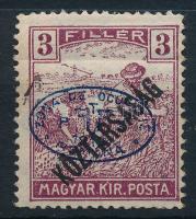 Debrecen I. 1919 Arató/Köztársaság 3f (hajtott) / Mi 44 (folded) Signed: Bodor