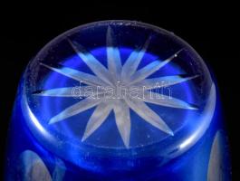 Kéken pácolt váza, minimális pattogzással, m: 20,5 cm