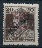 Debrecen I. 1919 Károly/Köztársaság 20f piros felülnyomással / Mi 58a Signed: Bodor