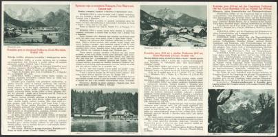 cca 1920-1940 Képes utazási prospektus - Kranjska gora, Jugoszlávia, magyar nyelven, ceruzás megjegy...