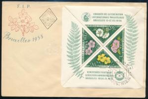 1958 FIP (I.) - Virág (I.) blokk FDC-n (11.000)