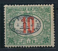Debrecen I. 1919 Portó 10f fordított felülnyomással / Mi P6 with inverted overprint Signed: Bodor