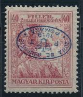 Debrecen I. 1919 Hadisegély 40f fordított felülnyomással / Mi 13 with inverted overprint Certificate: Bodor