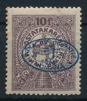 Debrecen I. 1919 Postatakarék kék felülnyomással (rozsda) / Mi 6b (stain) Signed: Bodor