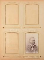 cca 1870-1910 Régi fotóalbum összesen 20 db keményhátú fotóval (vizitkártyák, kabinetfotók), különfé...