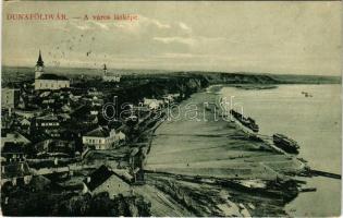 1912 Dunafölvár, a város látképe, hajómalom a Dunán. W.L. Bp. 275. / Danube with floating watermill (boat mill) (kopott sarkak / worn corners)