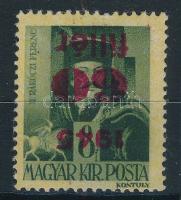 1945 Kisegítő IV. 60f/8f fordított felülnyomattal, Leitold vizsgálójellel / Mi 794 with inverted overprint, sign: Leitold