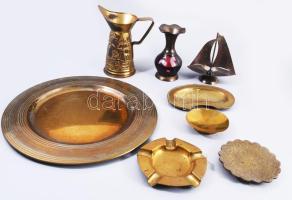 Doboznyi vegyes réz / bronz tétel, régi darabokkal, közte kínálótál.