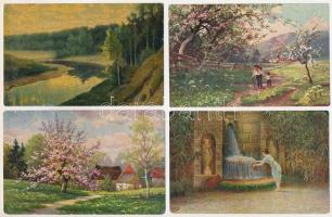 20 db RÉGI művészlap: festmények / 20 pre-1945 art postcards: paintings