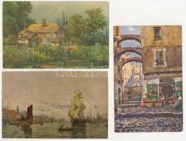 20 db RÉGI művészlap: festmények / 20 pre-1945 art postcards: paintings