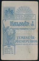 cca 1910 Két fiatal hölgy portréja, vizitkártya Kalmár temesvári (Timisoara) műterméből (Temesvár-Jó...